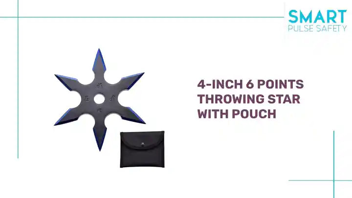 4-INCH 6 Points Throwing Star with Pouch by@Outfy