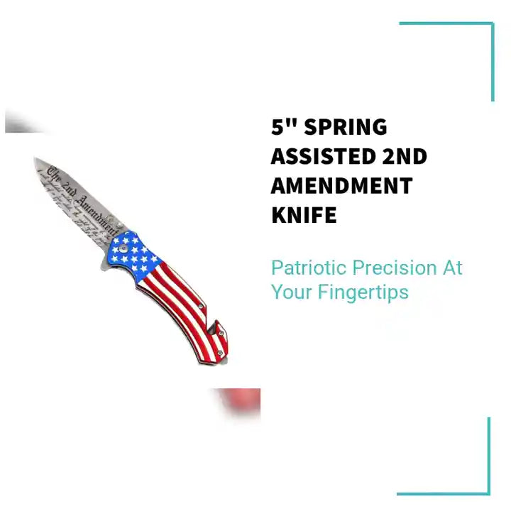5" Spring Assisted 2nd Amendment Knife by@Outfy