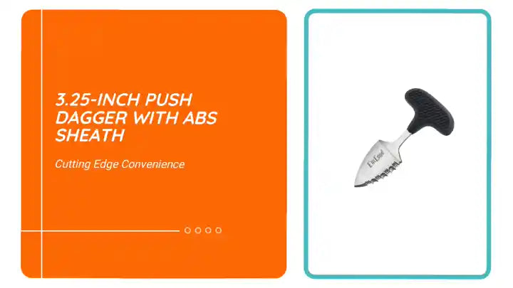 3.25-Inch Push Dagger with ABS Sheath by@Outfy