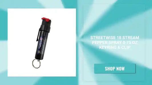 Streetwise 18 Stream Pepper Spray 0.75 oz Keyring &amp; Clip by@Outfy