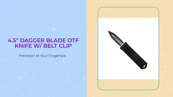 4.5" Dagger Blade OTF Knife w/ Belt Clip by@Outfy