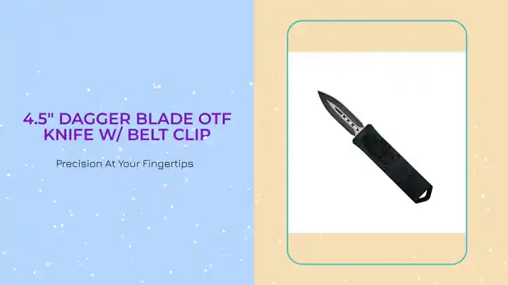 4.5" Dagger Blade OTF Knife w/ Belt Clip by@Outfy