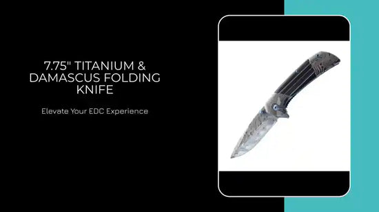 7.75" Titanium &amp; Damascus Folding Knife by@Outfy