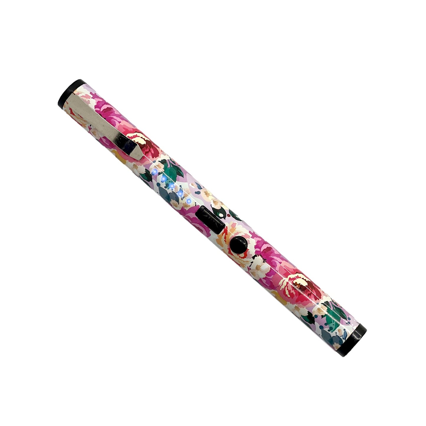 Streetwise disguised floral print stun pen with battery charging light indicators and metal clip for  bulk ordering