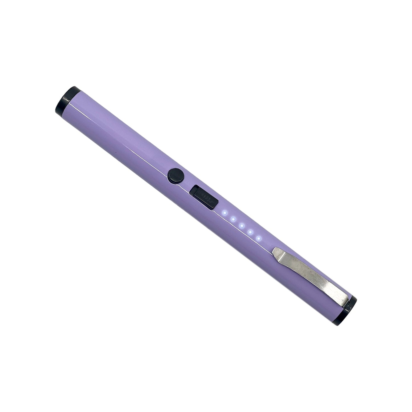 Streetwise disguised light purple stun pen with battery charging light indicators and metal clip for  bulk ordering