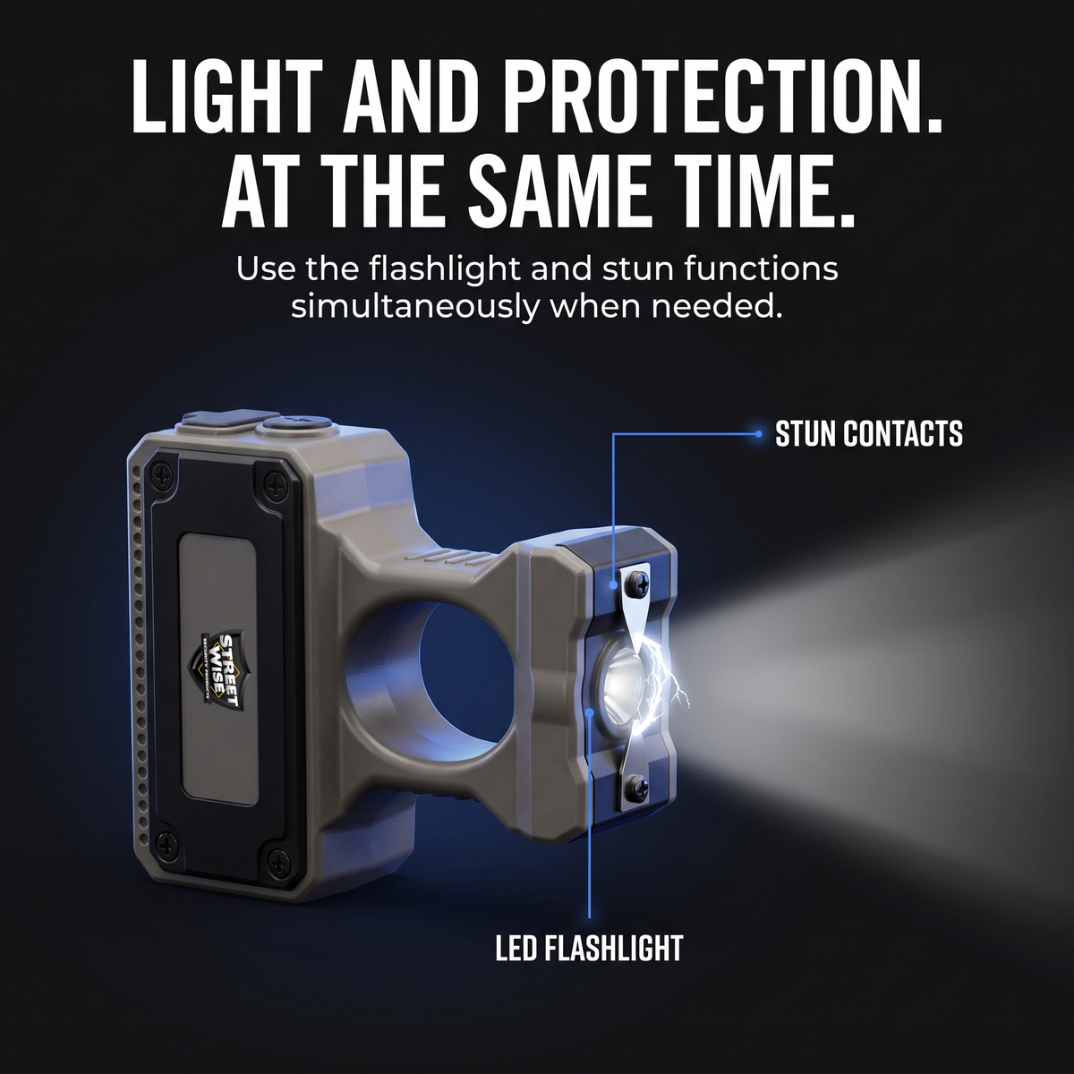 Streetwise Sting Ring Pro high, low, and strobe flashlight modes