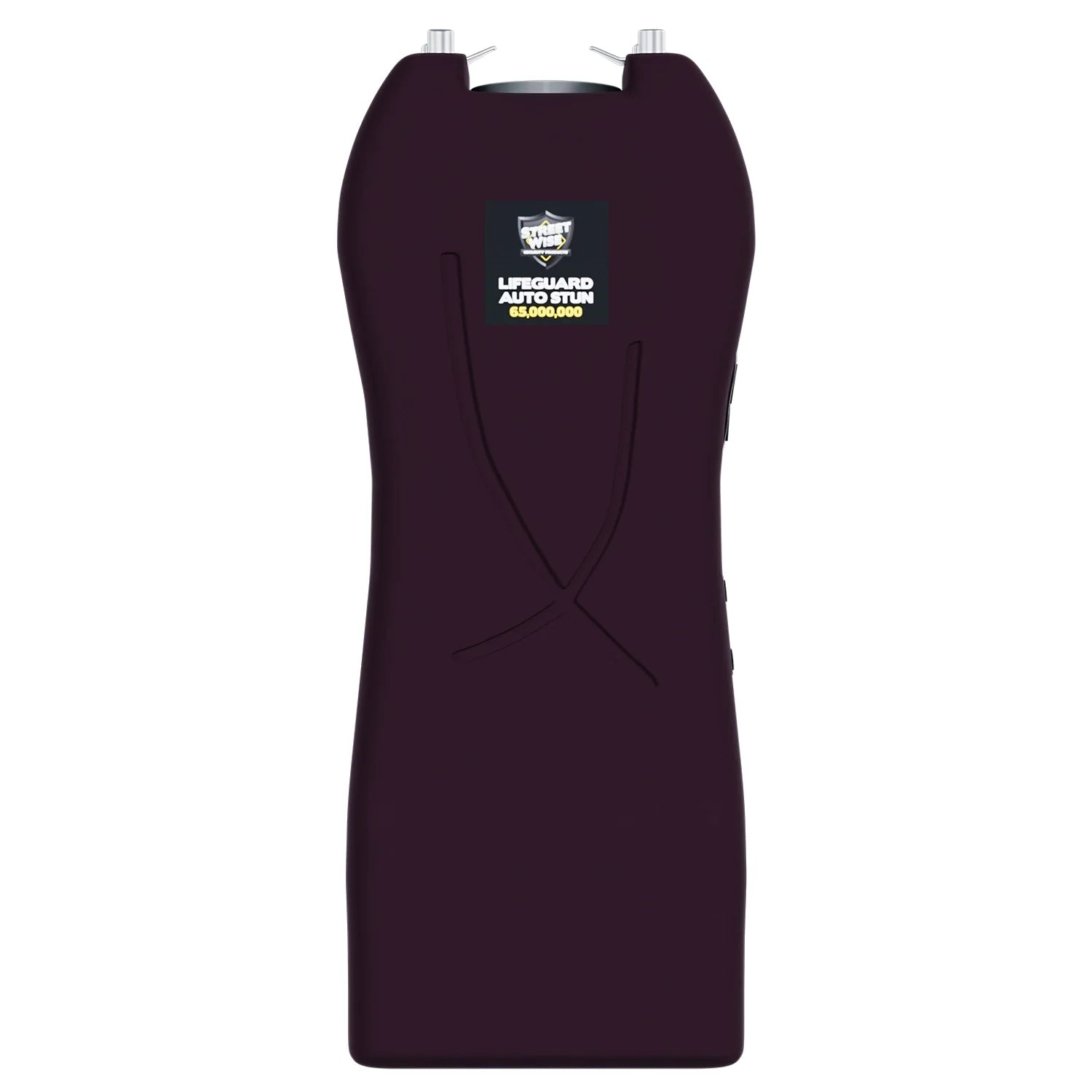 Streetwise black Lifeguard Auto Stun Gun full front view with Streetwise Security logo