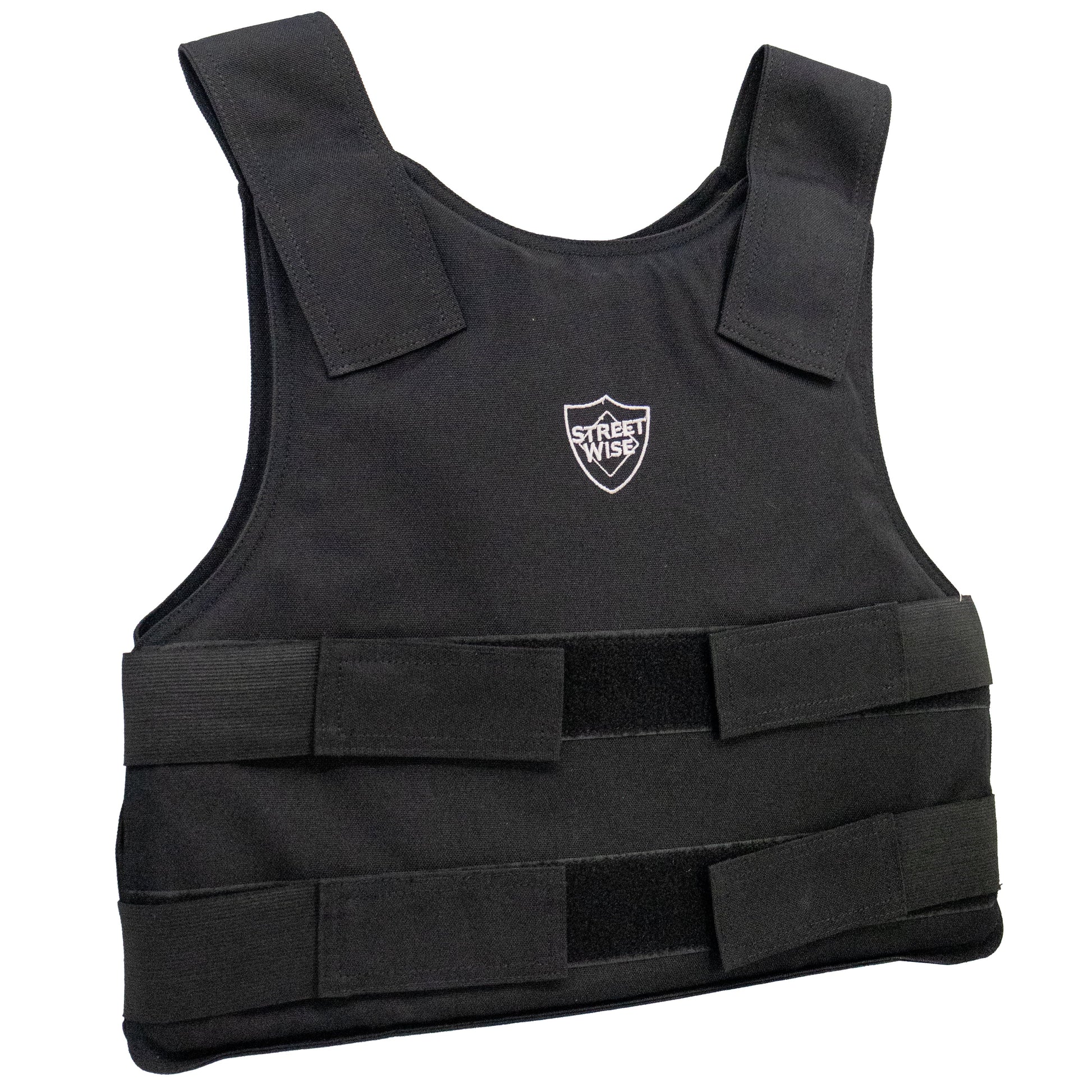 Angled view of Streetwise Level IIIA Ballistic Vest highlighting durable construction and adjustable straps