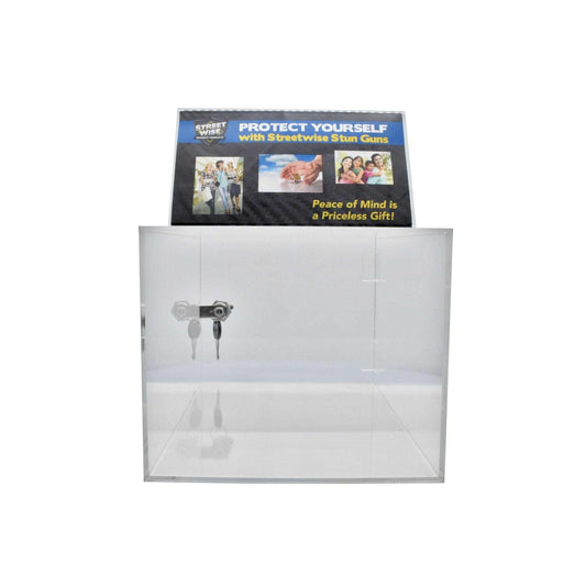 Acrylic Box Display w/Sign Holder - Smart Pulse Safety