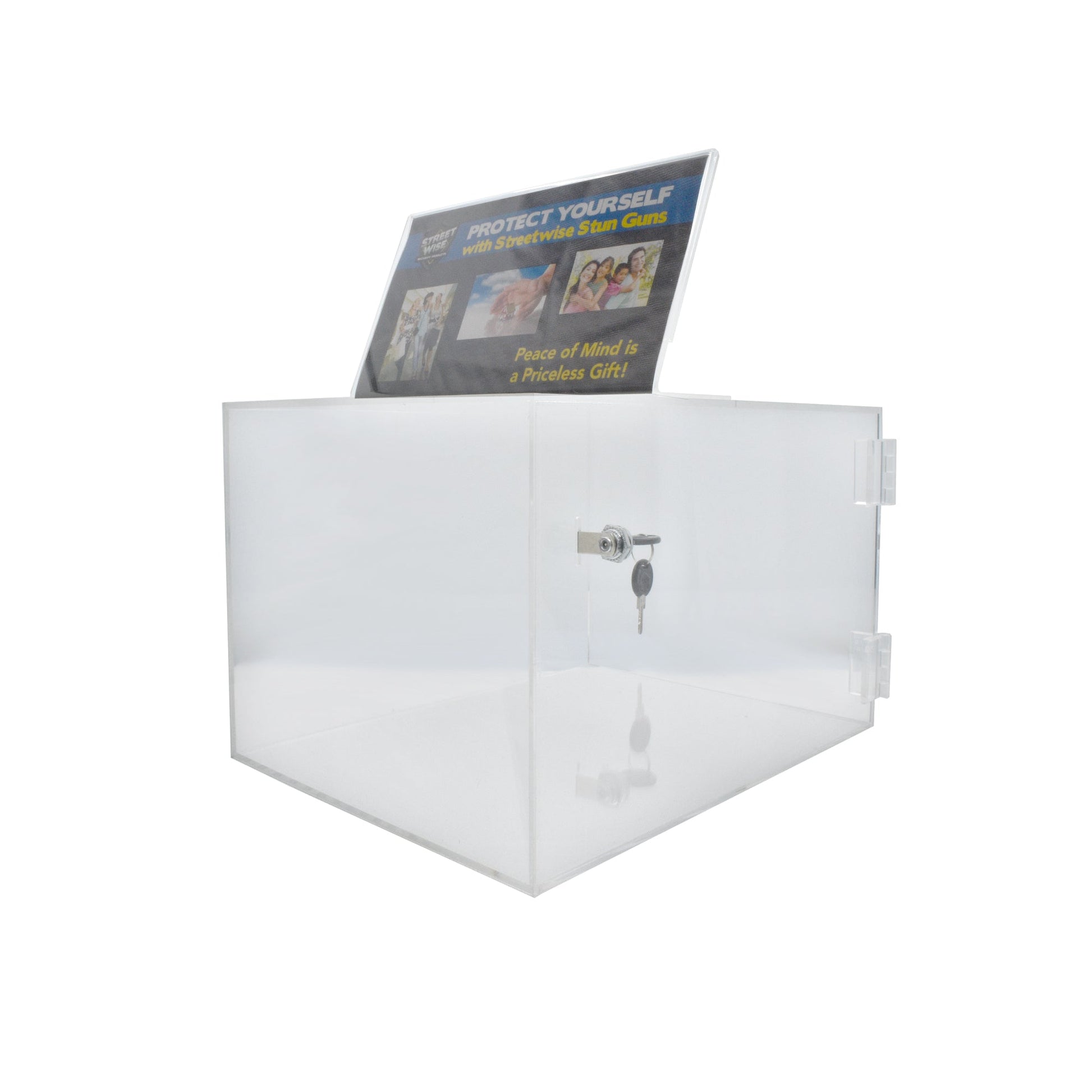 Acrylic Box Display w/Sign Holder - Smart Pulse Safety