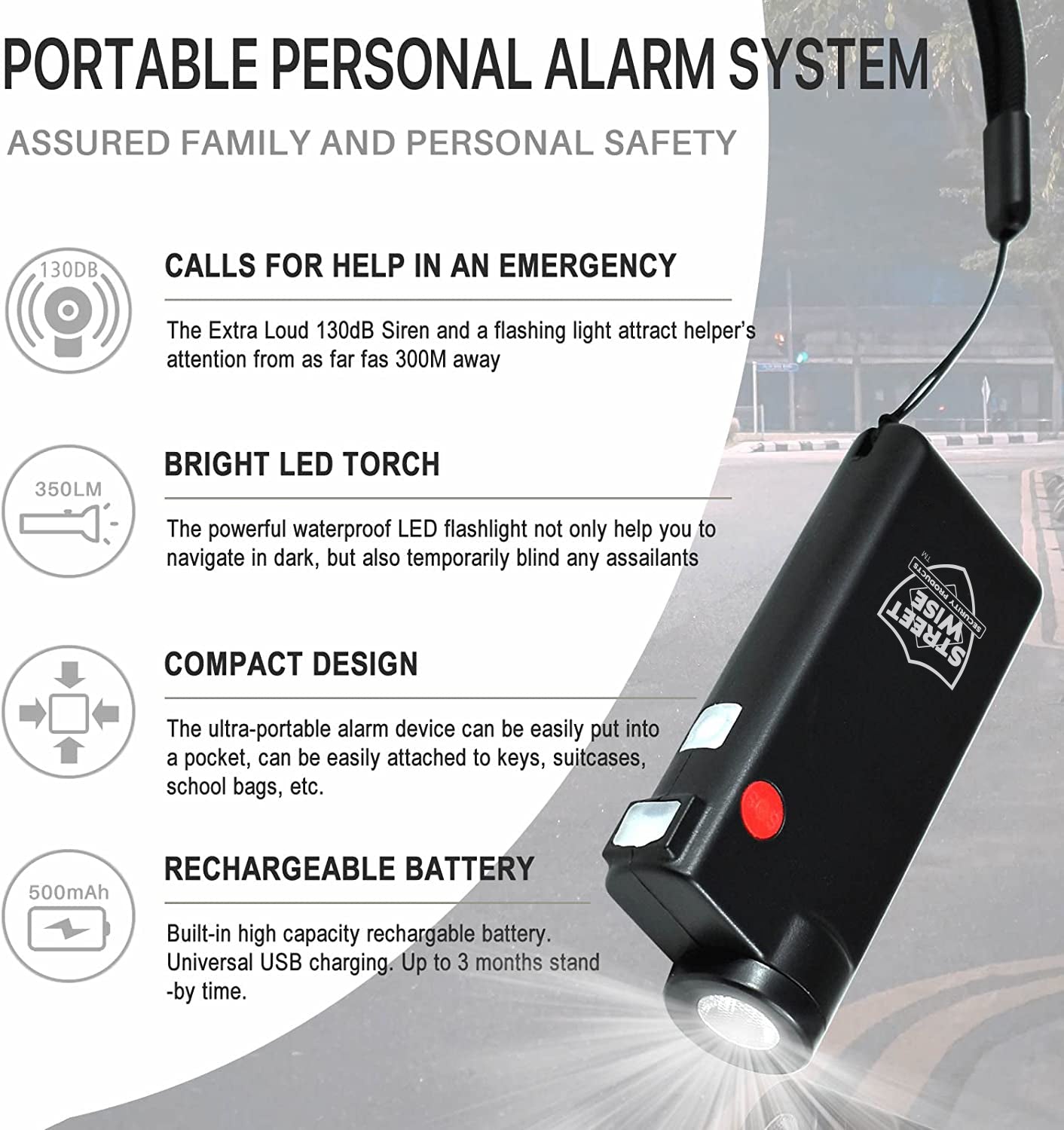 Knight Light Alarm & Flashlight - Smart Pulse Safety