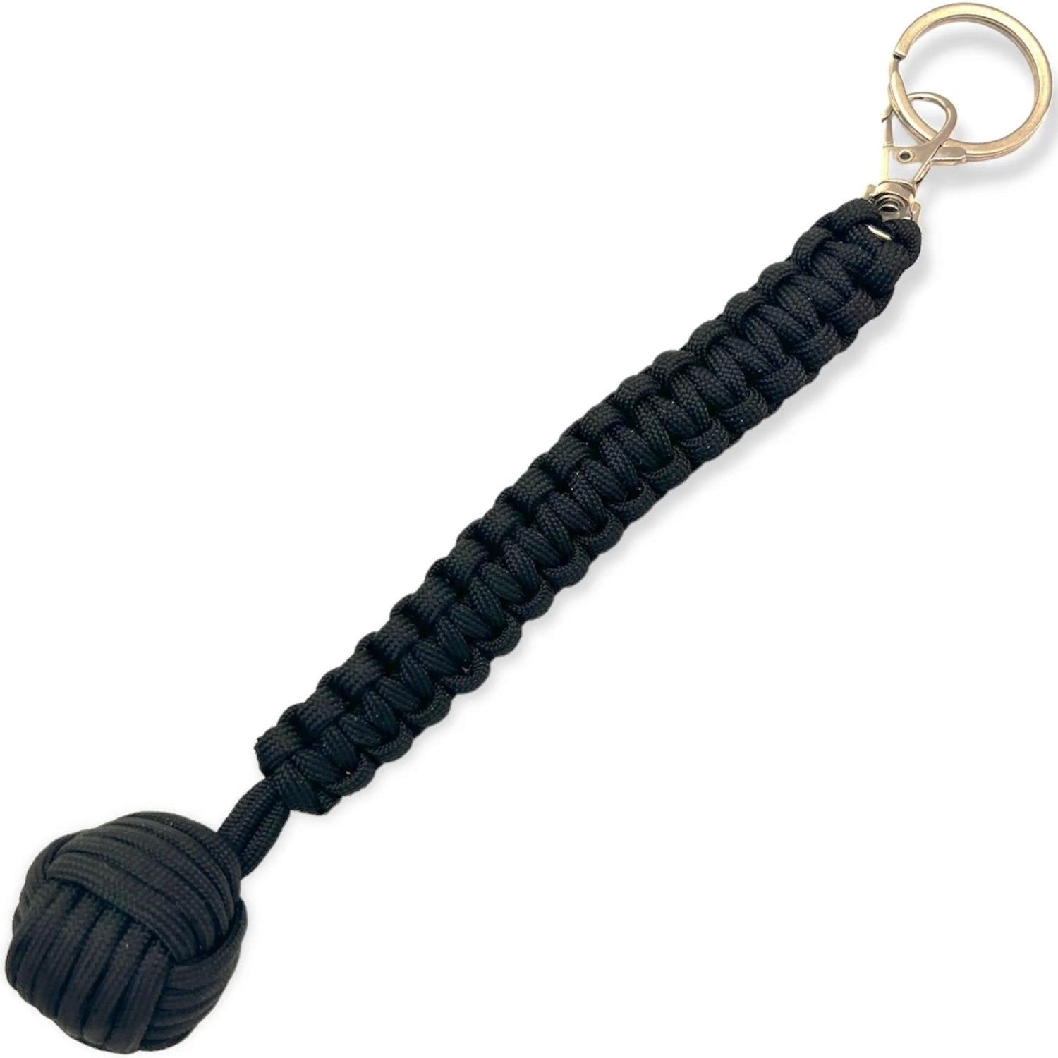 7" SAP Monkey Fist key ring with weighted metal core for discreet self-defense and emergency paracord use